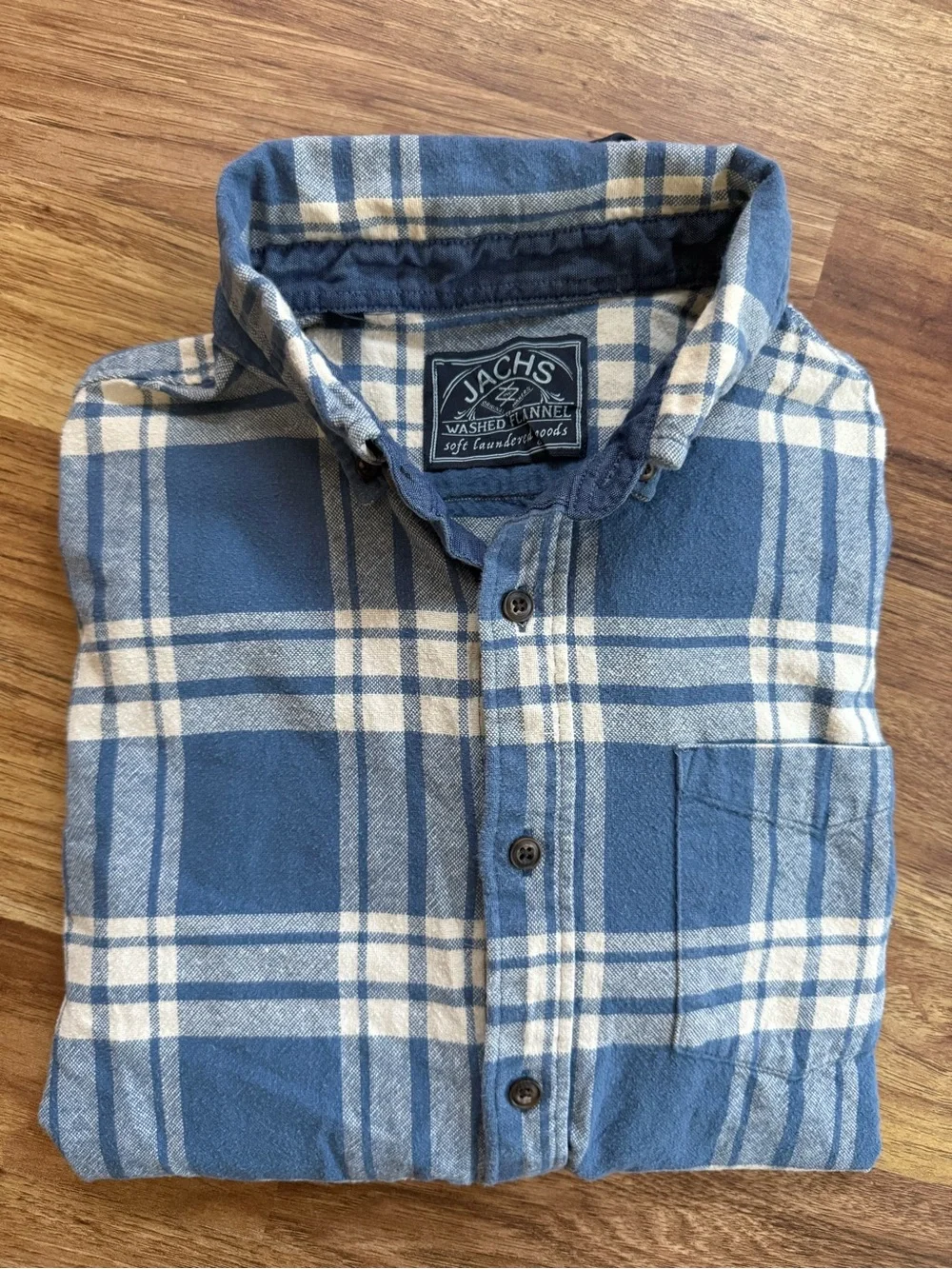Jachs Blue & White Plaid Long-Sleeve Button-Down Shirt